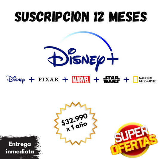 Suscripción Disney+ 12 meses