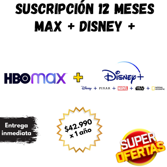 Pack 12 meses de MAX y Disney+