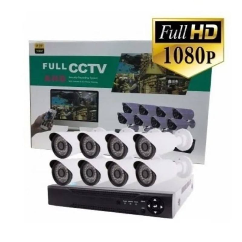 Kit Completo 8 Cámaras CCTV Full HD 1080 + Disco 1TB